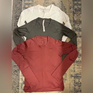 Set of 3 CRZ Yoga Long Sleeve Workout Tops